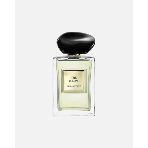 Elegancki flakon Armani Privé Thé Yulong Soie de Nacre EDT 100ml wypełniony perłowym płynem.