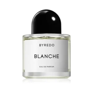 Byredo_Blanche_2 Minimalistyczny flakon Byredo Blanche Eau de Parfum 100ml na jasnym tle.