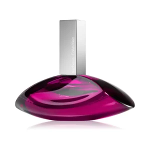 Calvin_Klein_Euphoria_1 Futurystyczny, srebrzysty flakon Calvin Klein Euphoria 100 ml o fioletowym wnętrzu na ciemnym, eleganckim tle.