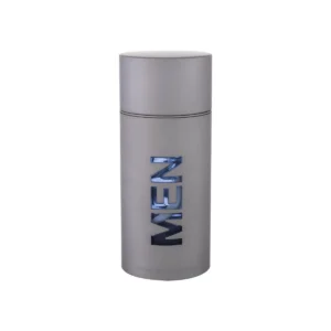 Srebrny, magnetyczny flakon Carolina Herrera 212 Men 100 ml na tle nowoczesnej architektury Nowego Jorku.