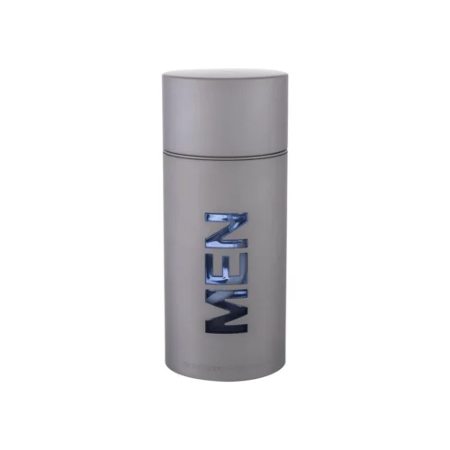 Srebrny, magnetyczny flakon Carolina Herrera 212 Men 100 ml na tle nowoczesnej architektury Nowego Jorku.