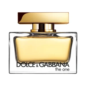 Elegancki, złoty flakon Dolce & Gabbana The One Eau de Parfum 75ml na luksusowym tle.