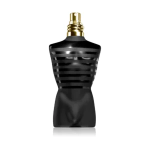 Czarno-złoty flakon Le Male Le Parfum 125 ml w kształcie męskiego torsu.