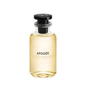Minimalistyczny i elegancki flakon Louis Vuitton Apogée EDP 100ml na jasnym, luksusowym tle.
