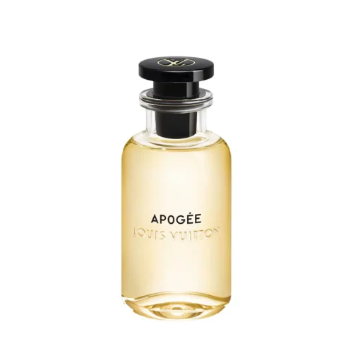 Minimalistyczny i elegancki flakon Louis Vuitton Apogée EDP 100ml na jasnym, luksusowym tle.