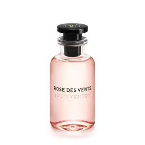 Elegancki, minimalistyczny flakon Louis Vuitton Rose des Vents EDP 100ml na jasnym tle.