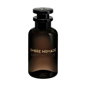 Elegancki flakon Louis Vuitton Ombre Nomade EDP 100ml na tle pustynnych piasków.