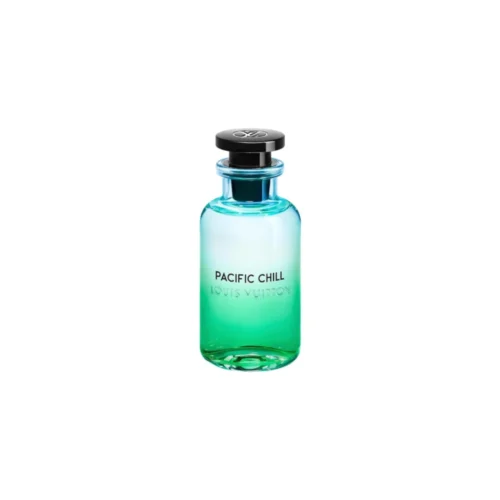 Louis_Vuitton_Pacific_Chill_2 Niebieski flakon Louis Vuitton Pacific Chill EDP 100ml na tle wzburzonego oceanu.