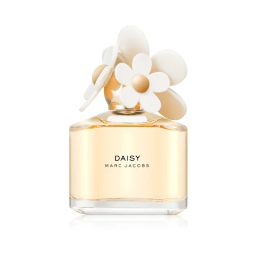 Flakon Marc Jacobs Daisy Eau de Toilette 100ml z charakterystycznymi kwiatami na zatyczce.