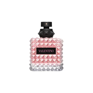 Klasyczny, ćwiekowany flakon Valentino Donna Born In Roma EDP 100ml na luksusowym tle.