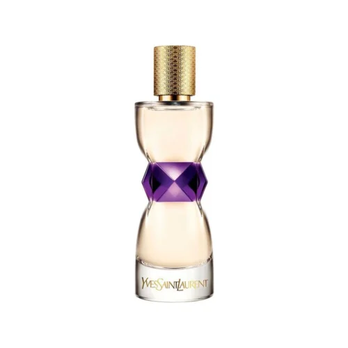 Yves_Saint_Laurent_Manifesto_1 Flakon YSL Manifesto 100 ml o kształcie kobiecej sylwetki z fioletowym "pasem" w talii.