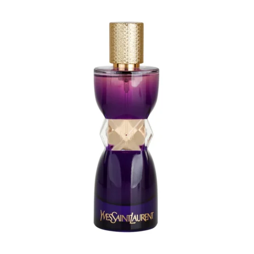Yves_Saint_Laurent_Manifesto_L'Elixir_1 Fioletowy flakon YSL Manifesto L'Elixir 100 ml z charakterystycznym rzeźbieniem i złotym korkiem.