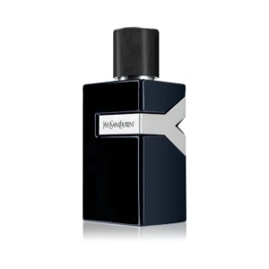 Elegancki, ciemny flakon Yves Saint Laurent Y Le Parfum 100ml na nowoczesnym, minimalistycznym tle.